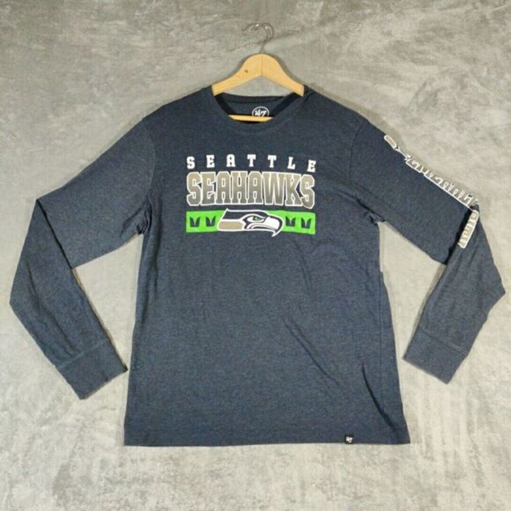 Seattle Seahawks Shirt Mens Large Blue Long Sleeve Sportswear